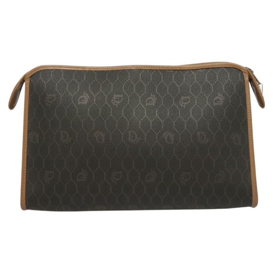 【日本直送】Christian Dior 蜂巢帆布手拿包 PVC 黑色 正品 BA2650-1