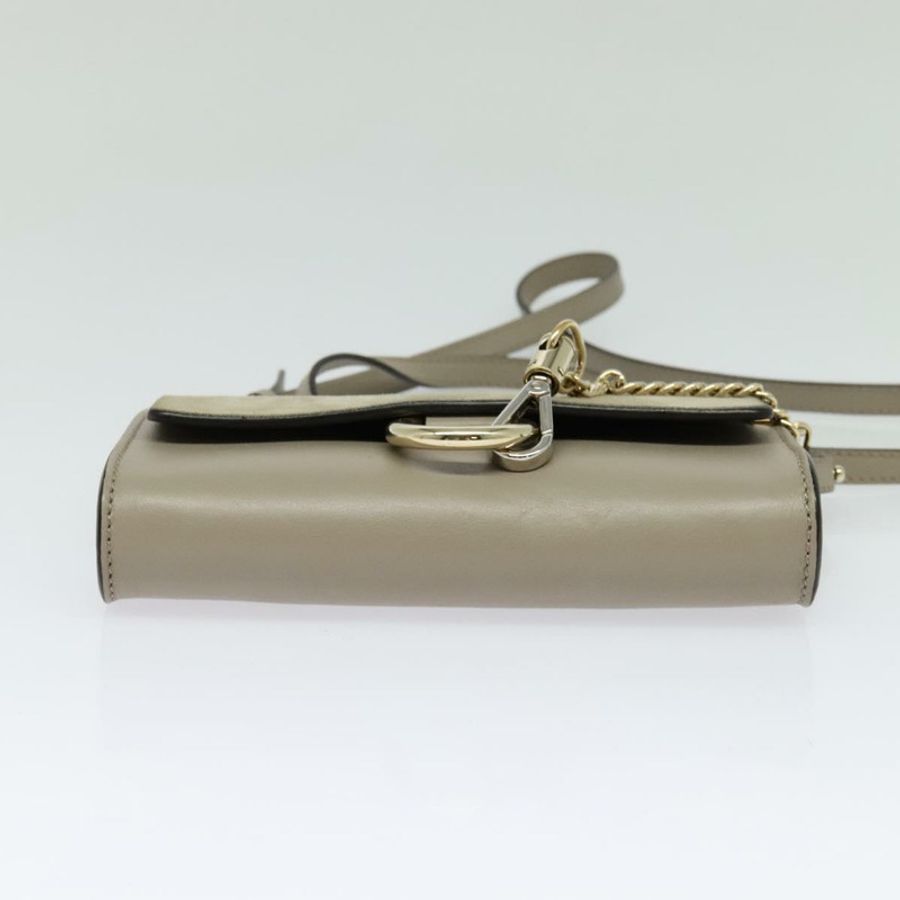 【日本直送】Chloe Fay 肩背包 麂皮 米色 金色 正品 BA2586-4