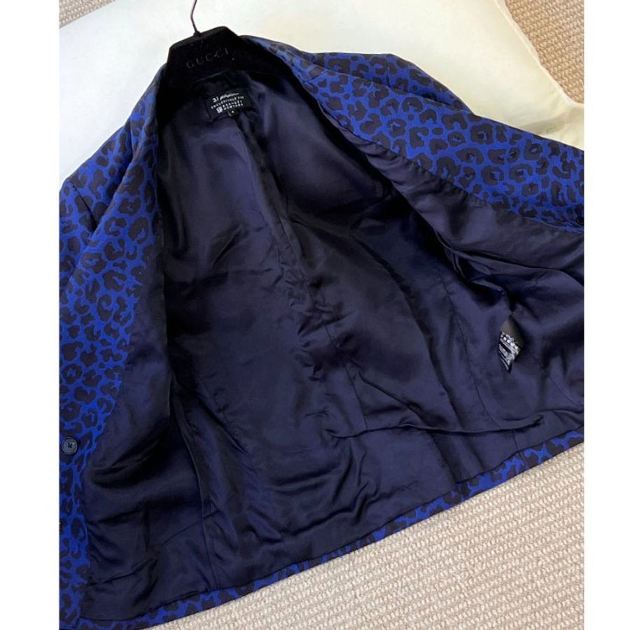 3.1 PHILLIP LIM 深藍豹紋緹花西裝外套 4/36/S/M-14