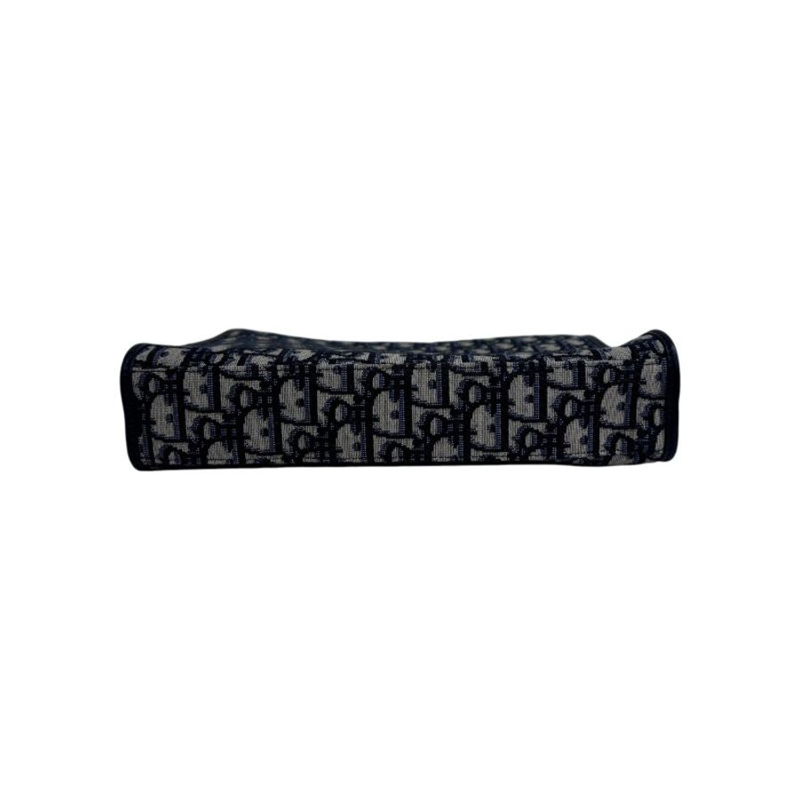 【DIOR】Oblique 藍色帆布 金扣 手拿包 Clutch(二手)M2993-12
