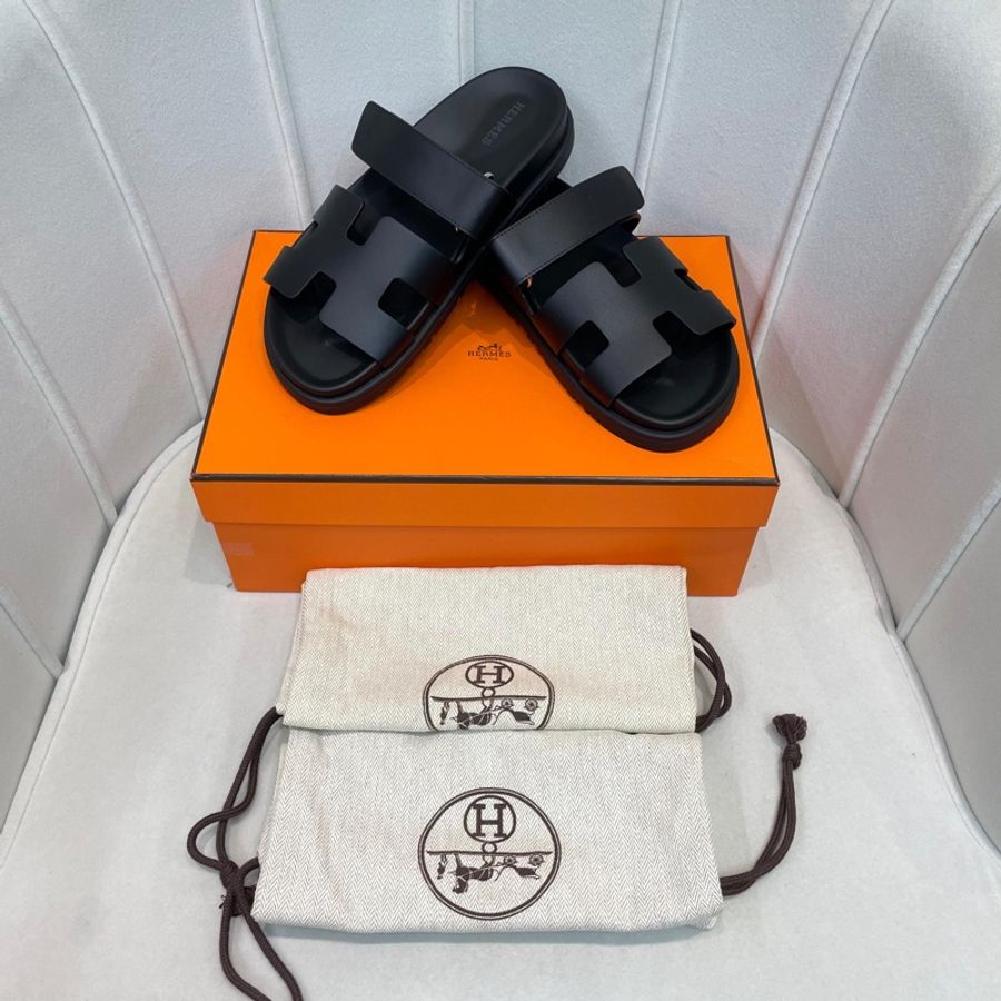 HERMES POP H 黑色拖鞋 二舅鞋 X654-11