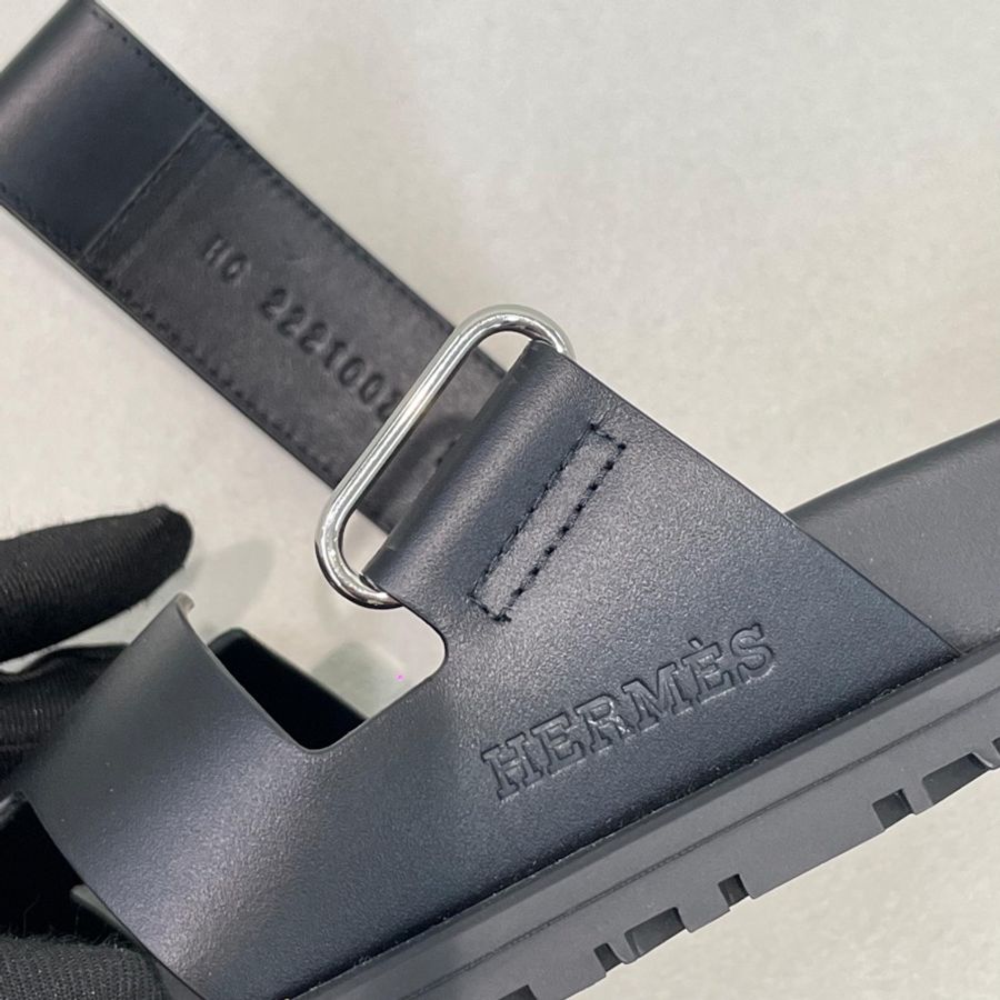 HERMES POP H 黑色拖鞋 二舅鞋 X654-33