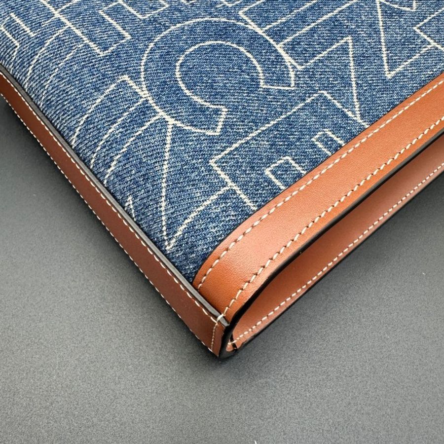 Celine Vertical Cabas Tote Printed Denim with Leather Mini 牛仔布printing 拼皮-4