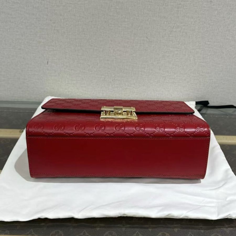 ✨GUCCI 紅金 padlock大號月光寶盒鍊條包 29*19*9  99新配件塵袋-1