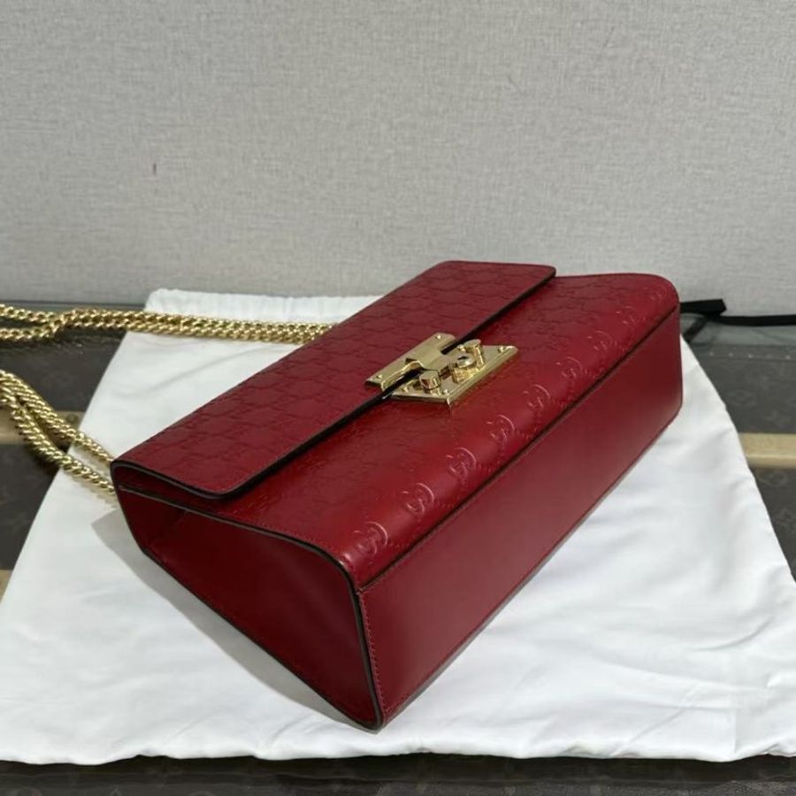 ✨GUCCI 紅金 padlock大號月光寶盒鍊條包 29*19*9  99新配件塵袋-2