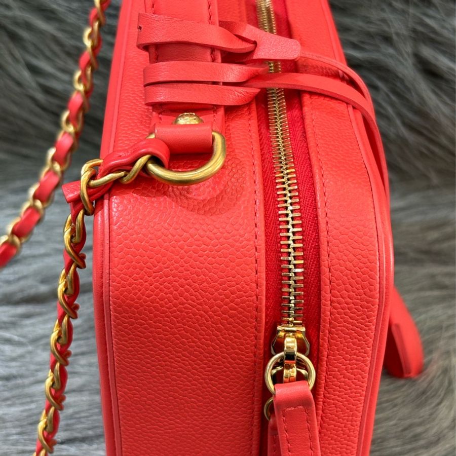 CHANEL A93343 VANITY 20 COCO 蜜桃粉色荔枝皮金鍊 化妝包化妝箱斜背包手提包肩背包相機包-2