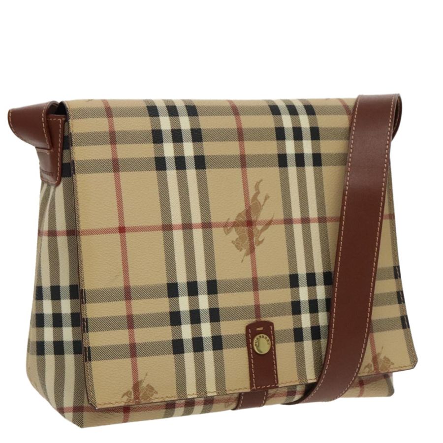 【日本直送】BURBERRY Nova 格紋肩背包 PVC 皮革 米色 正品 ac3276-0
