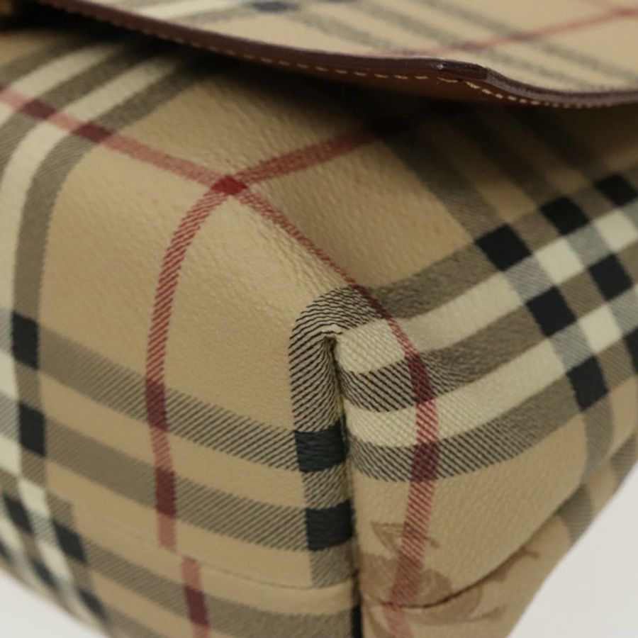 【日本直送】BURBERRY Nova 格紋肩背包 PVC 皮革 米色 正品 ac3276-7