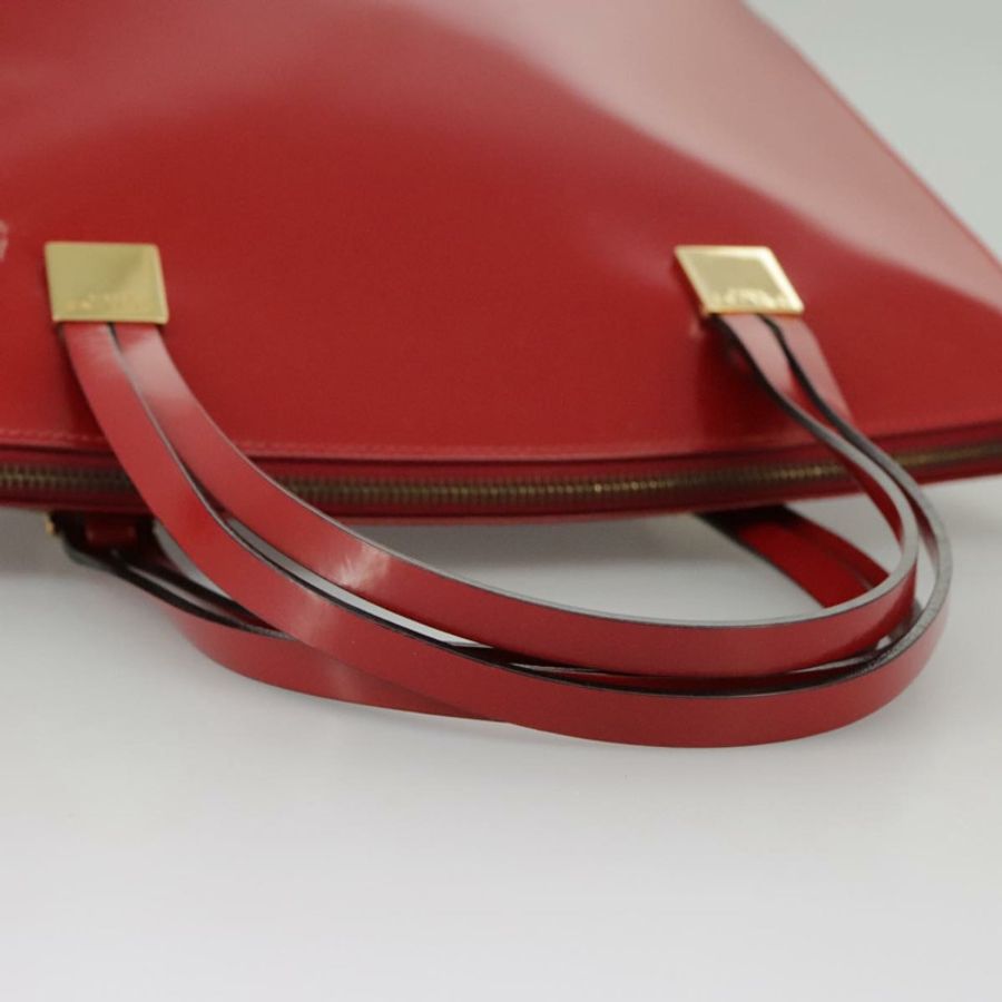 【日本直送】CELINE 手提包 漆皮 紅色 金色 Auth 96786-6