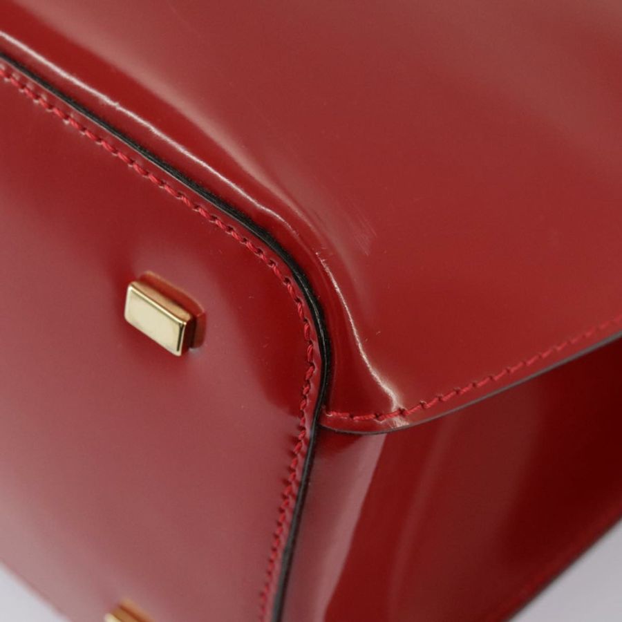 【日本直送】CELINE 手提包 漆皮 紅色 金色 Auth 96786-15