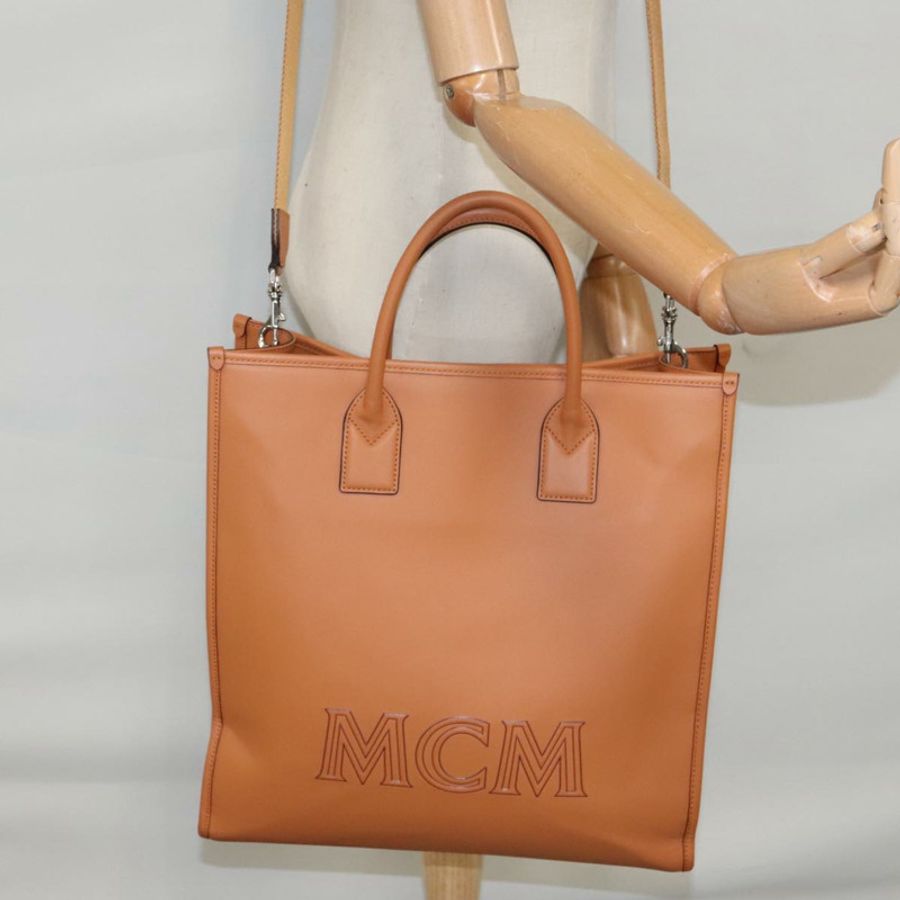 【日本直送】MCM 手提包 皮革 兩用 棕色 銀色 正品 mr659-24