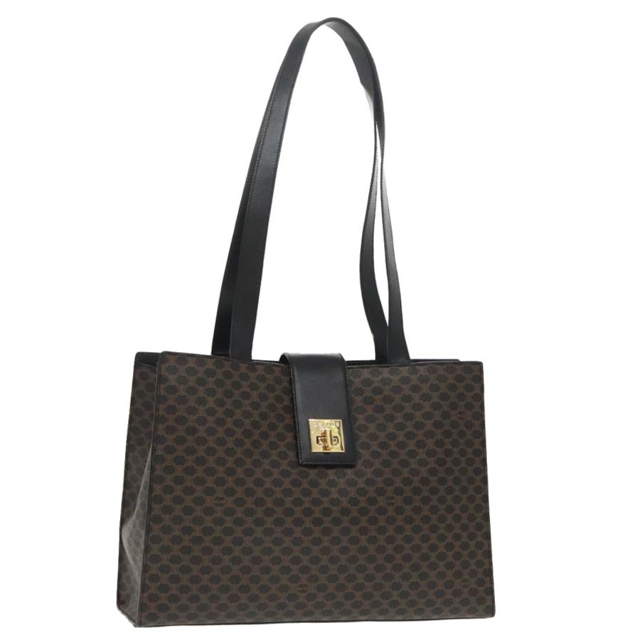 【日本直送】CELINE Macadam帆布肩背包 PVC皮革 黑色 金色 正品 99656-0