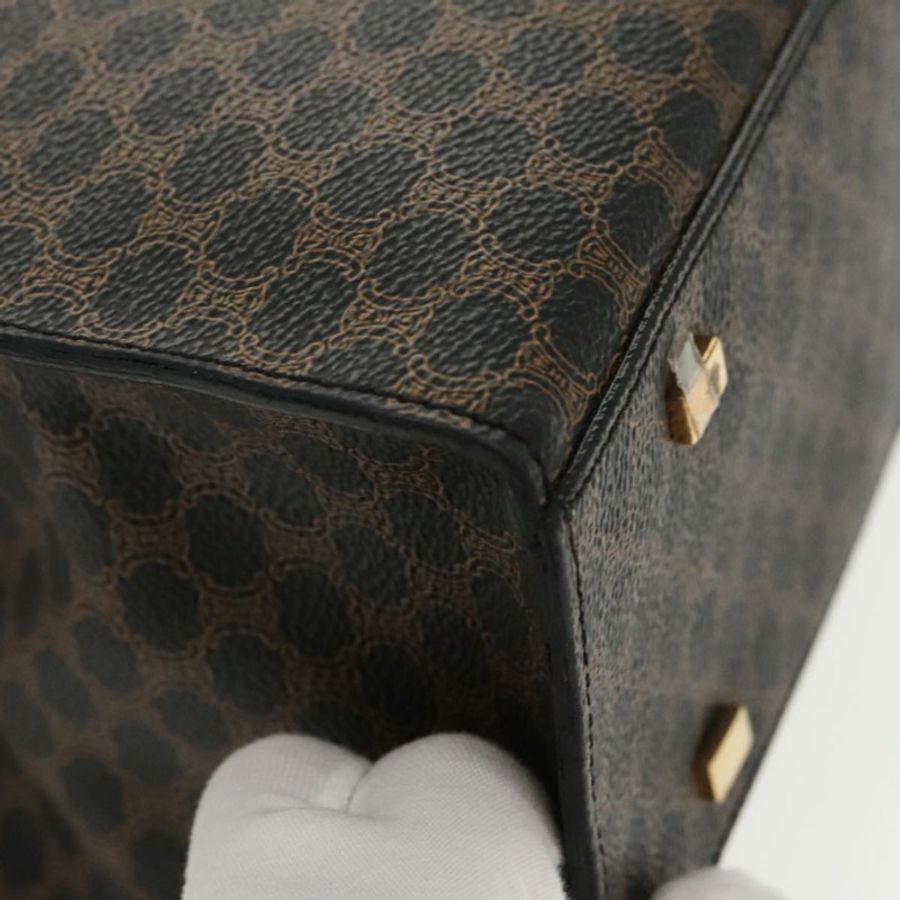 【日本直送】CELINE Macadam帆布肩背包 PVC皮革 黑色 金色 正品 99656-14