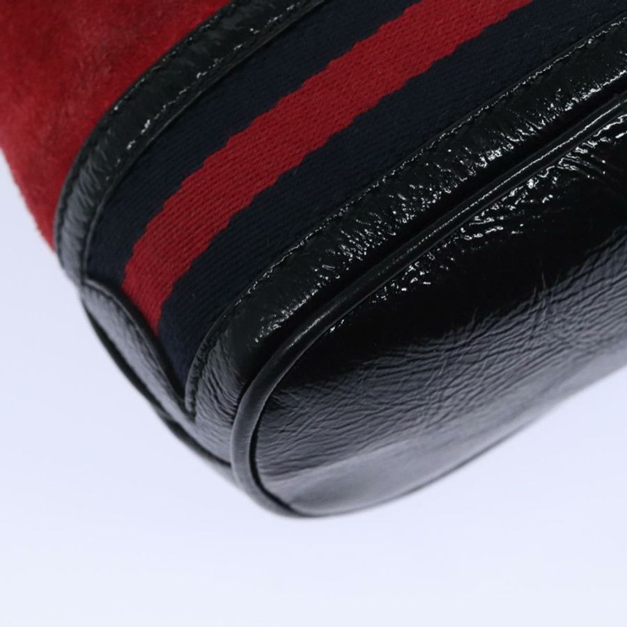【日本直送】GUCCI Sherry Line 單肩包 麂皮 紅金海軍藍 550620 正品 bs18146-8