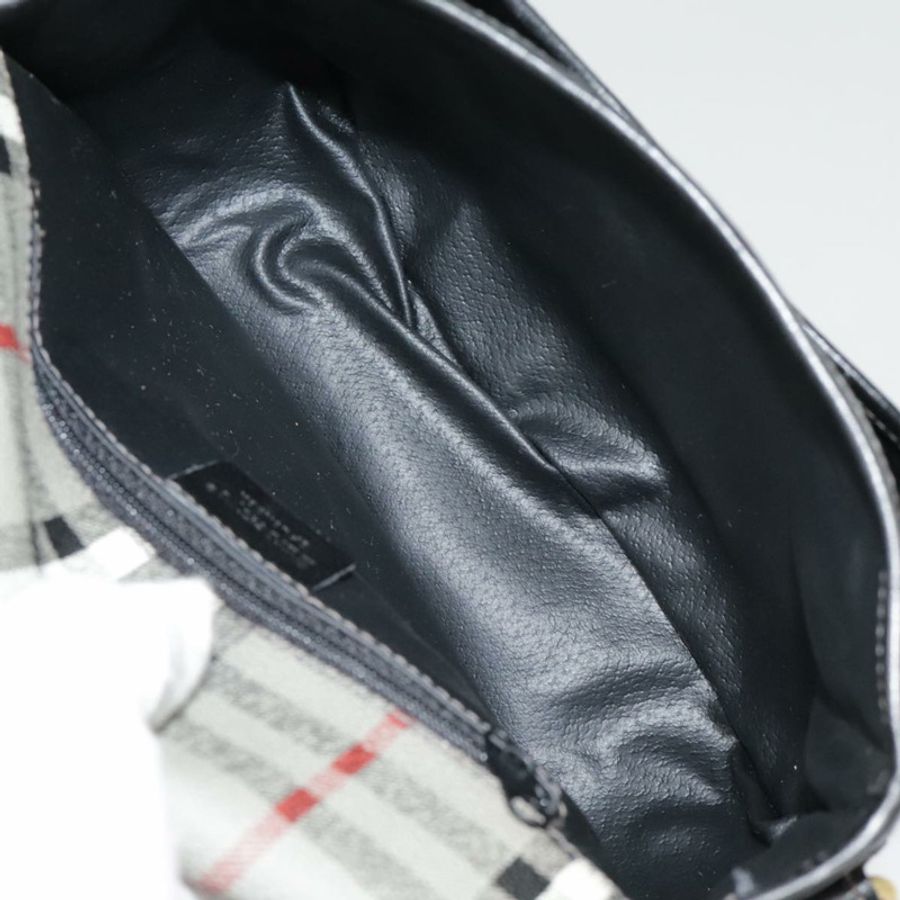 【日本直送】Burberrys Nova 格紋肩背包 PVC 皮革 灰色 金色 正品 92087-11