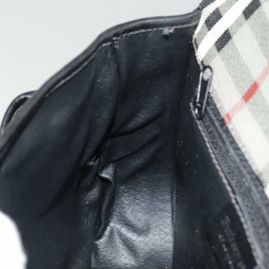 【日本直送】Burberrys Nova 格紋肩背包 PVC 皮革 灰色 金色 正品 92087-23