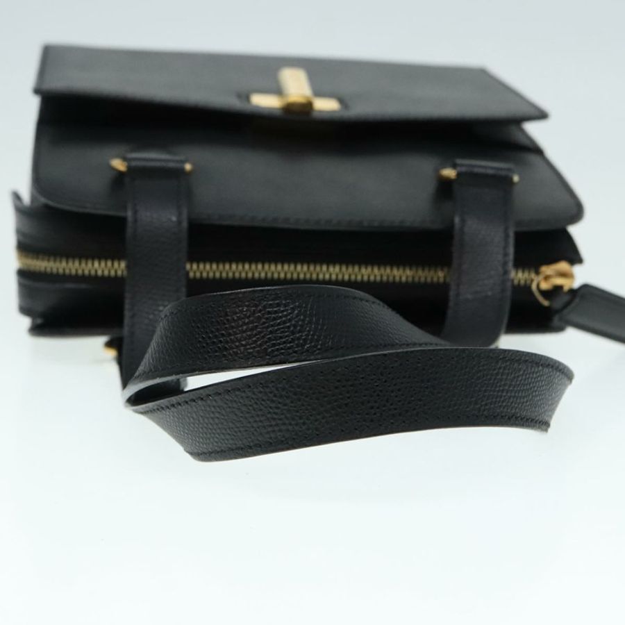 【日本直送】CELINE 手提包 皮革 黑色 金色 正品 92770-6