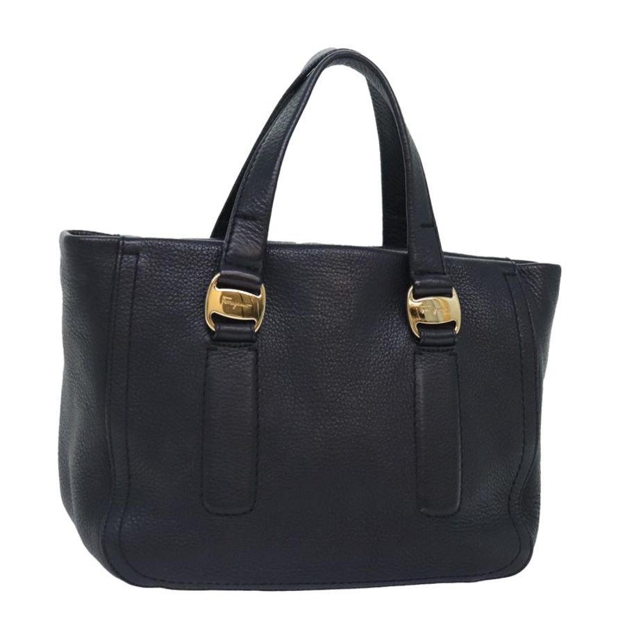 【日本直送】Salvatore Ferragamo Vala 手提包 皮革 黑色 金色 正品 bs18289-0