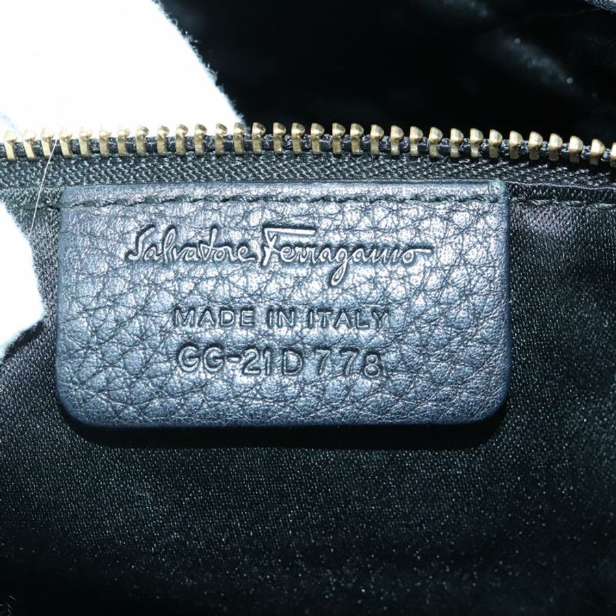 【日本直送】Salvatore Ferragamo Vala 手提包 皮革 黑色 金色 正品 bs18289-10