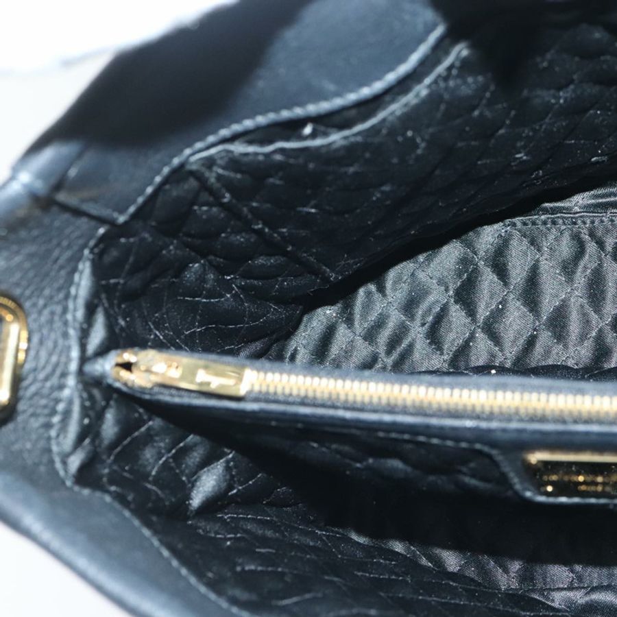 【日本直送】Salvatore Ferragamo Vala 手提包 皮革 黑色 金色 正品 bs18289-19