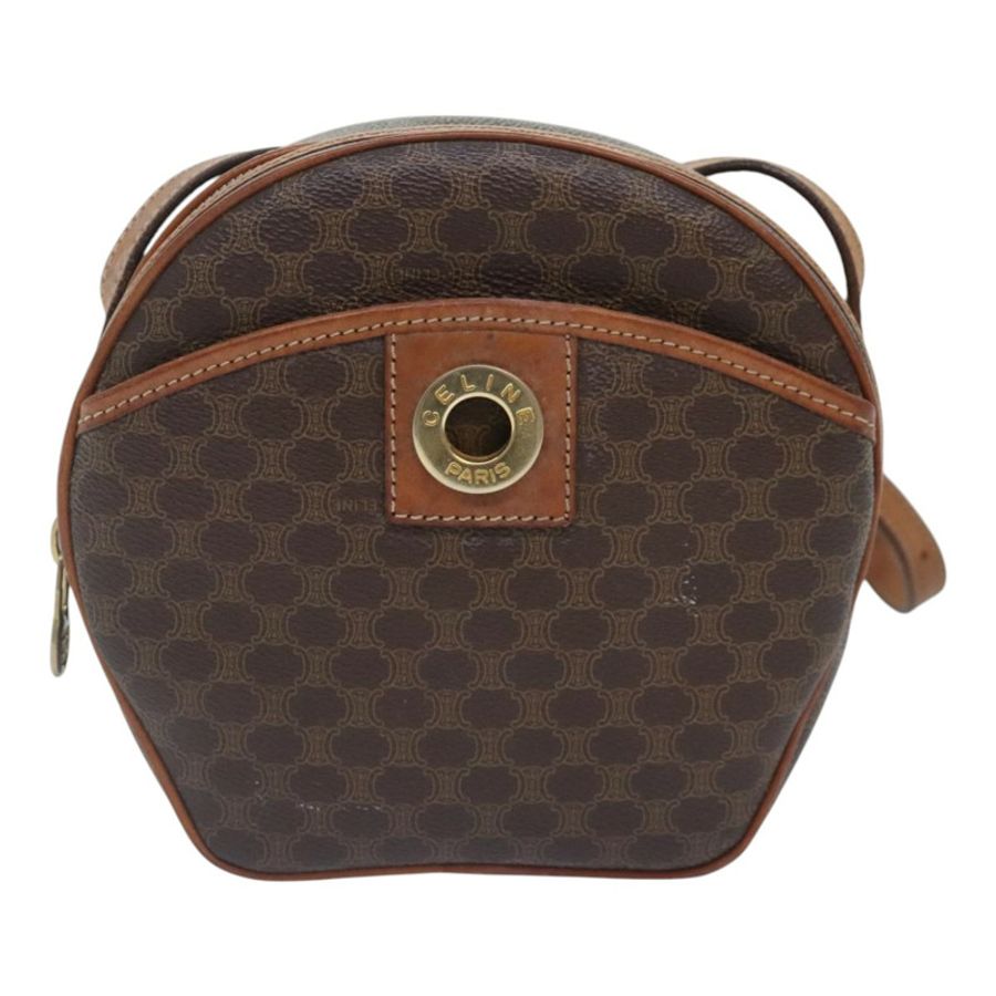 【日本直送】CELINE Macadam帆布肩背包 PVC皮革 棕色 金色 正品 93827-12