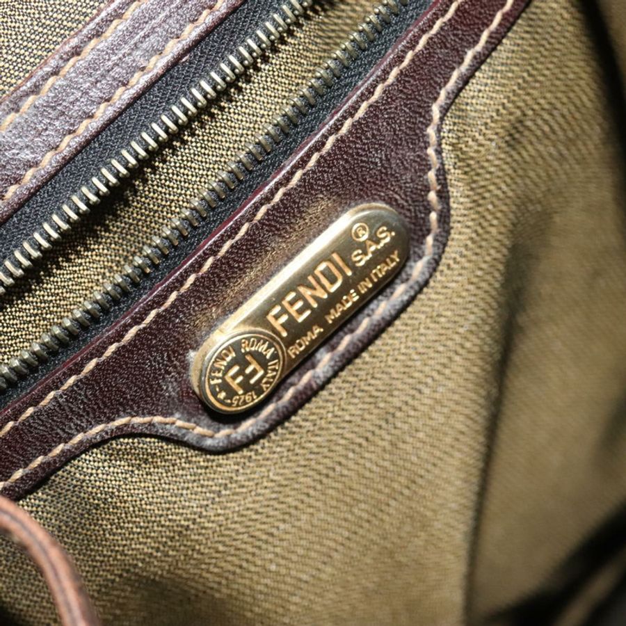 【日本直送】FENDI Zucca帆布雙肩包 棕色 黑色 金色 正品 91551-20