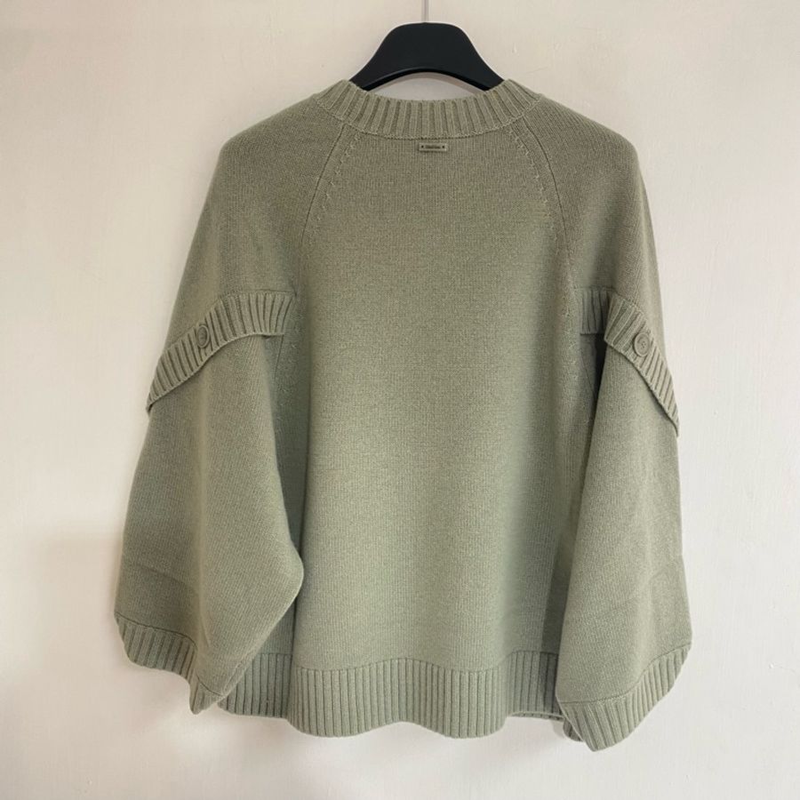 MaxMara -Ampex 蝙蝠袖毛衣 OS 版 灰綠色 #S M-1