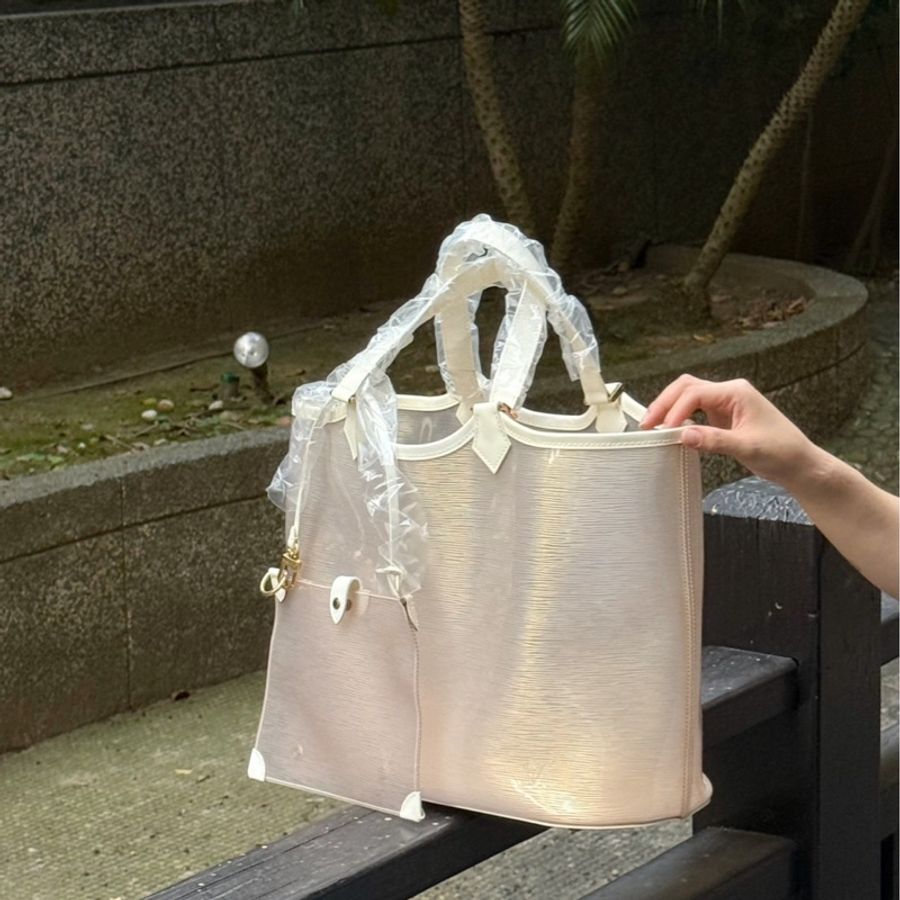 🍒LOUIS VUITTON EPI白色微透水波紋母子托特包 2F250705-1-3