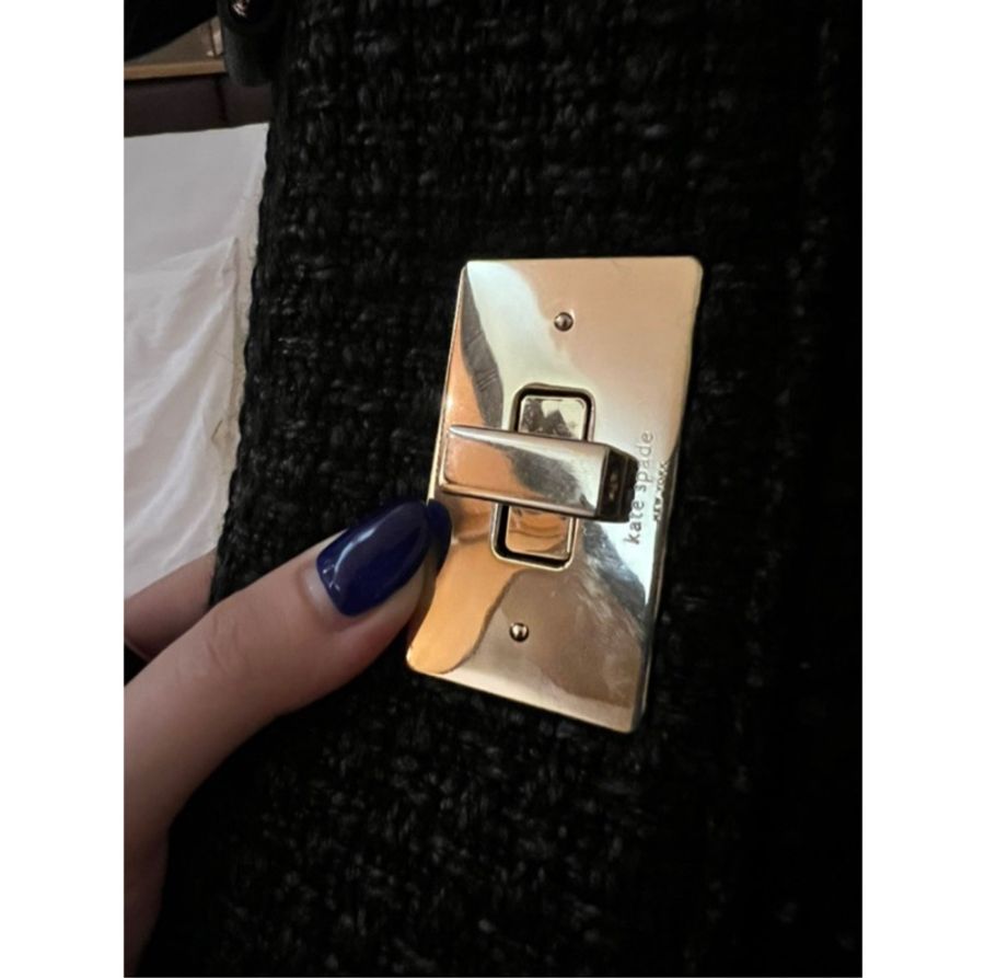 8成新Kate spade 毛呢包 #手拿包#肩背包#側背包#金扣#手提包-13