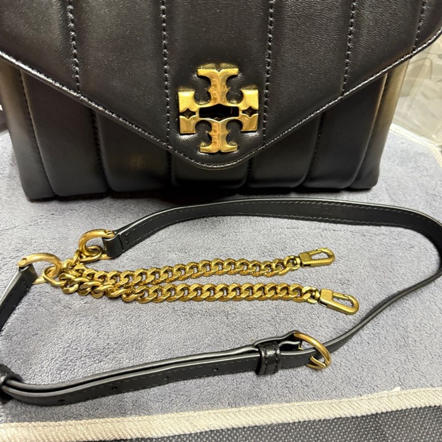 Tory Burch 專櫃側背 肩背 手提包 黑古銅金-3