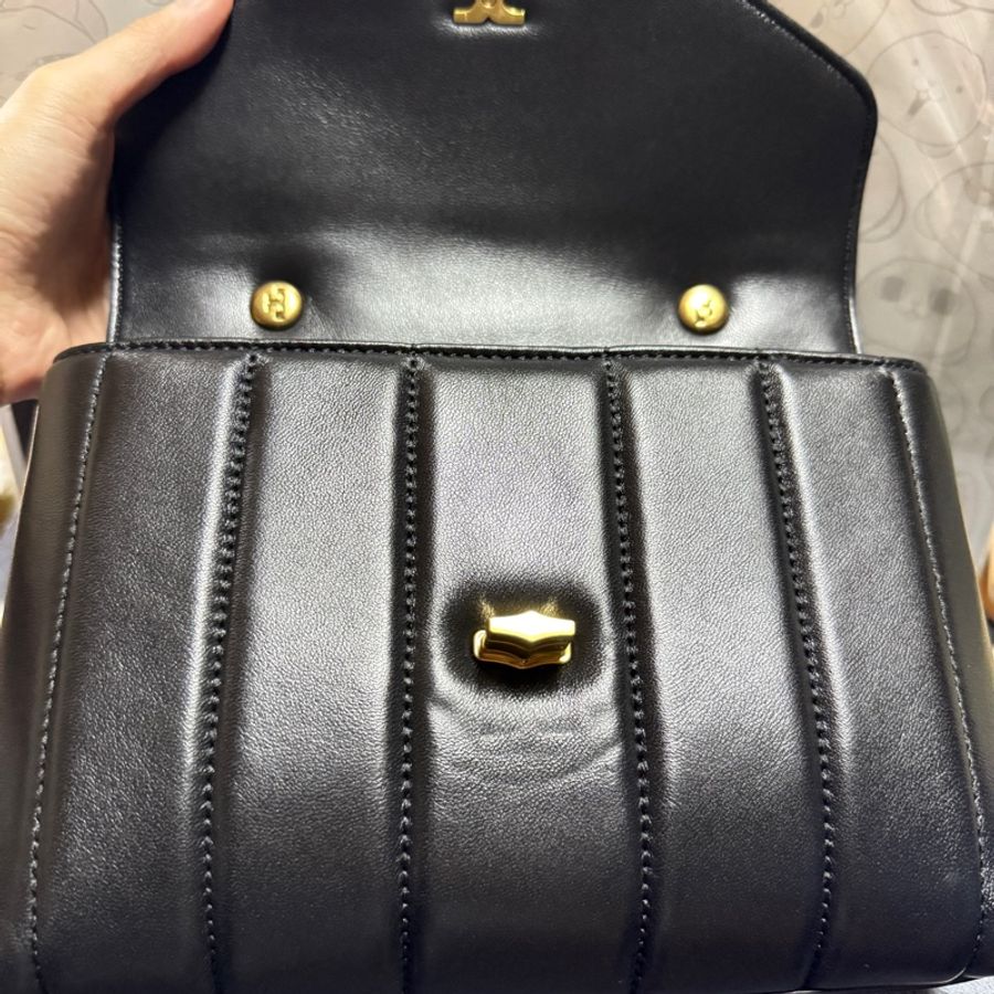 Tory Burch 專櫃側背 肩背 手提包 黑古銅金-4