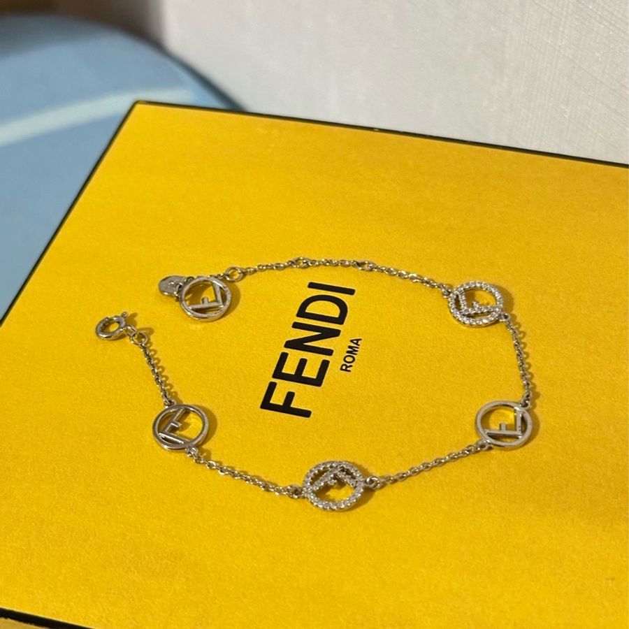fendi 銀色手鍊-4