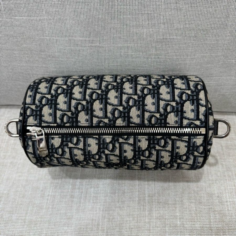 DIOR roller oblique 老花圓筒 斜背包-12