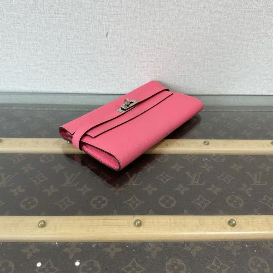 ✨HERMES 唇膏粉銀扣Kelly長款錢包20*11*2  98新配件塵袋-3
