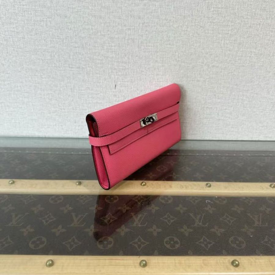✨HERMES 唇膏粉銀扣Kelly長款錢包20*11*2  98新配件塵袋-5