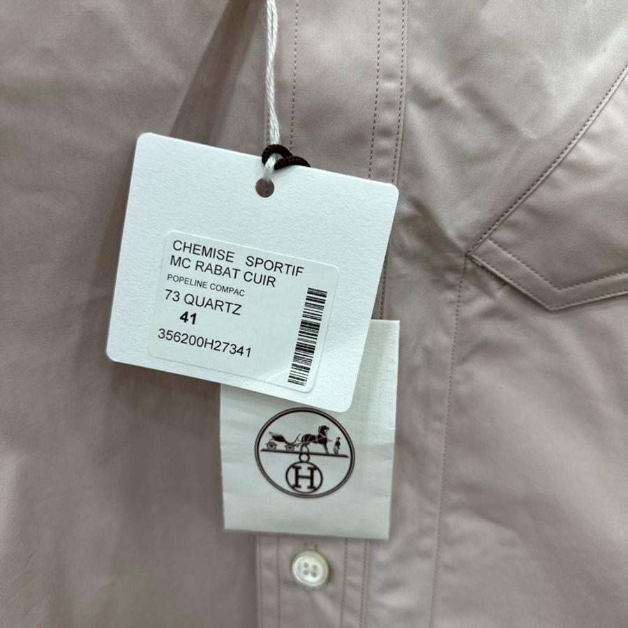 愛馬仕 Hermes 春夏新款男士短袖襯衫 41碼(16)全新有吊牌 CHEMISE SPORTIF MC RABAT CUIR-11