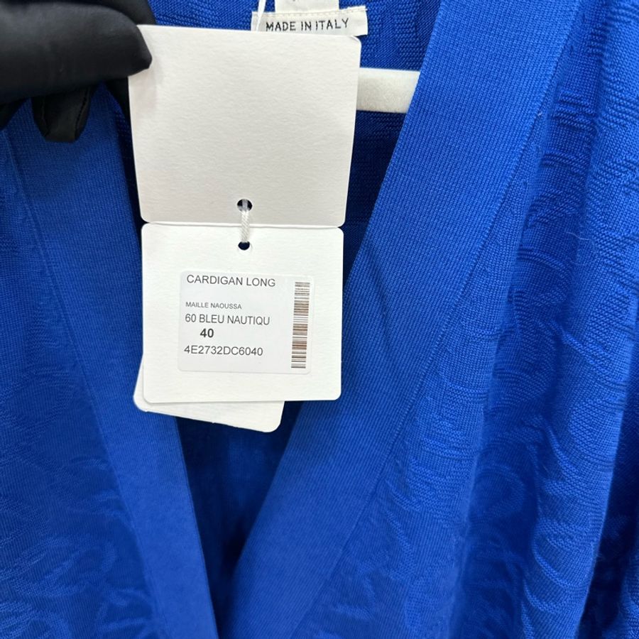 愛馬仕Hermes Roulis 豬鼻子 暗紋LOGO 長款開衫 40碼 全新有吊款 Cadigan Long 編號4E2732DC6040-12