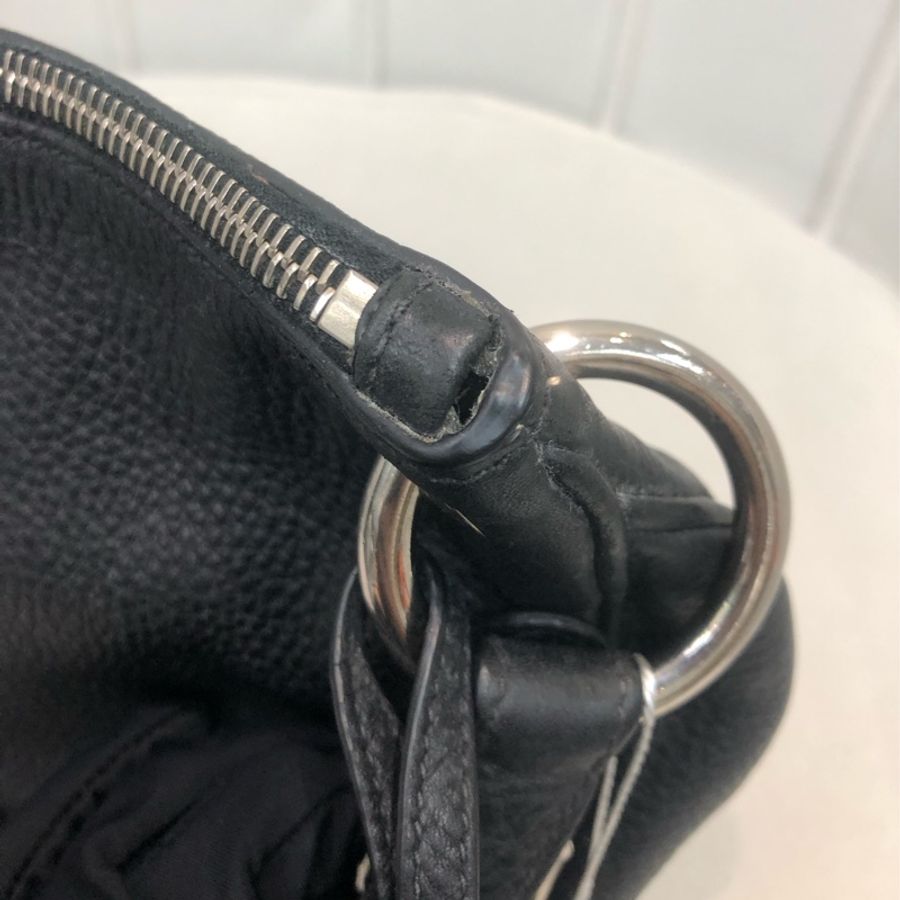 PRADA 黑色全皮 Hobo 單肩袋 XB180-8