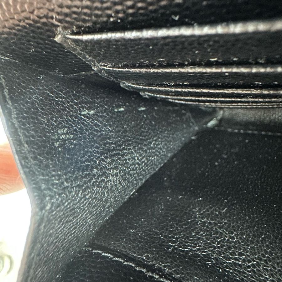 YSL 黑銀V紋荔枝皮WOC 鏈條包-7