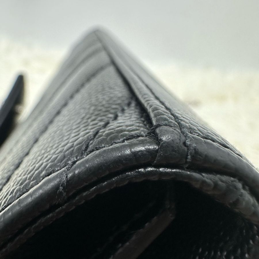 YSL 黑銀V紋荔枝皮WOC 鏈條包-14