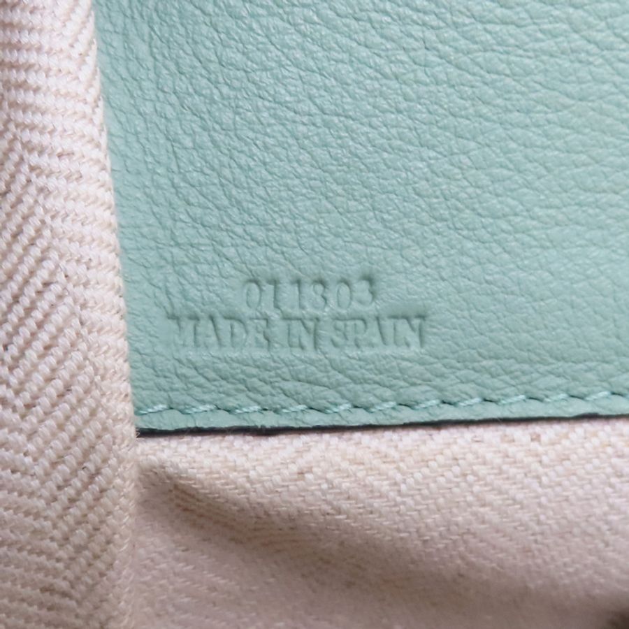 【再降價】粉/綠色 格紋牛皮 Hammock 吊床包 肩背包【LOEWE 羅威】-7