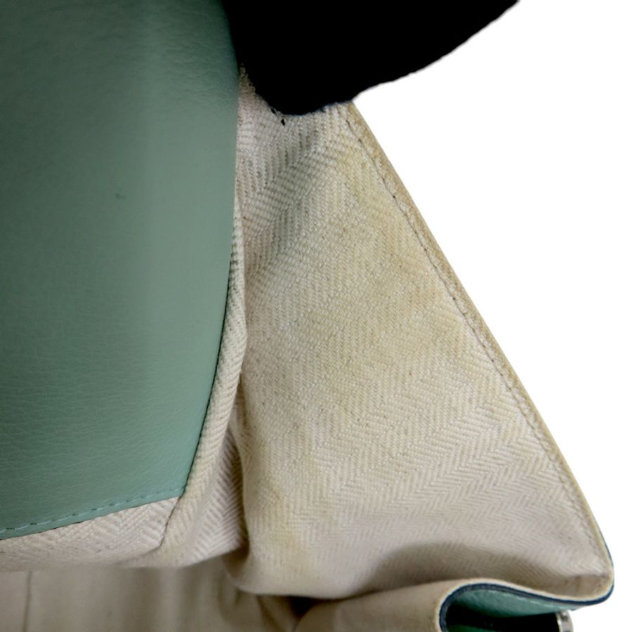 【再降價】粉/綠色 格紋牛皮 Hammock 吊床包 肩背包【LOEWE 羅威】-15