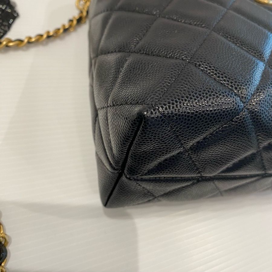 CHANEL 粒面牛皮鍊帶手提/小飯盒包-11