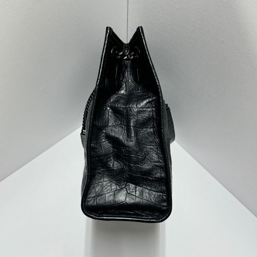 (極新💝 超稀有) YSL NIKI Shopping “so black” 鱷魚紋 托特包-9