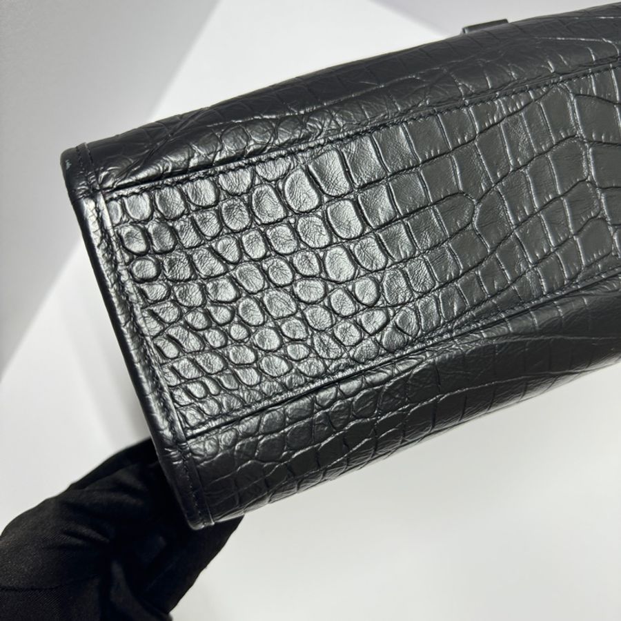 (極新💝 超稀有) YSL NIKI Shopping “so black” 鱷魚紋 托特包-15