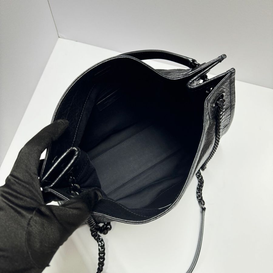 (極新💝 超稀有) YSL NIKI Shopping “so black” 鱷魚紋 托特包-22