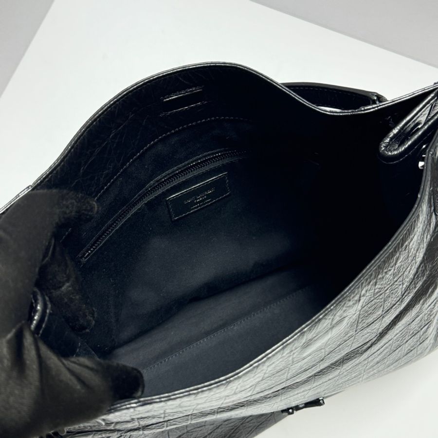 (極新💝 超稀有) YSL NIKI Shopping “so black” 鱷魚紋 托特包-24