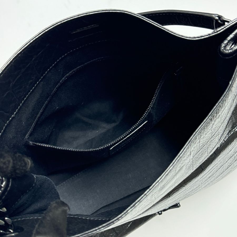 (極新💝 超稀有) YSL NIKI Shopping “so black” 鱷魚紋 托特包-25