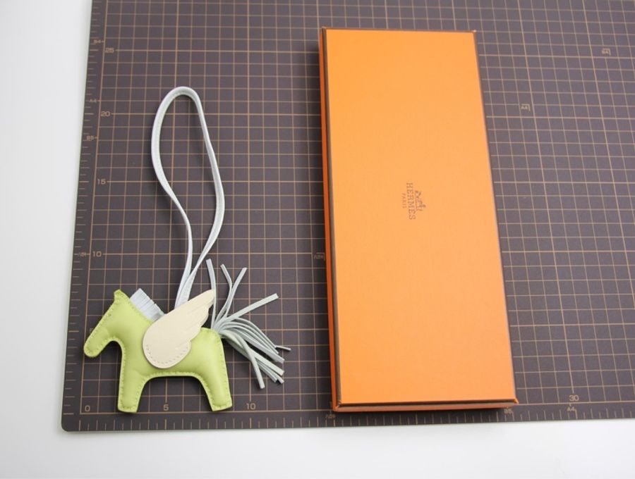 HERMÈS RODEO PEGASE PM BAG CHARM IN JAUNE BOURGEON, BLUE BRUME & NATA-13