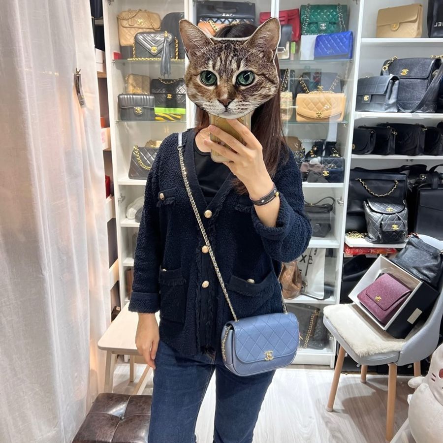 Chanel Metal Blue Chain Bag-9